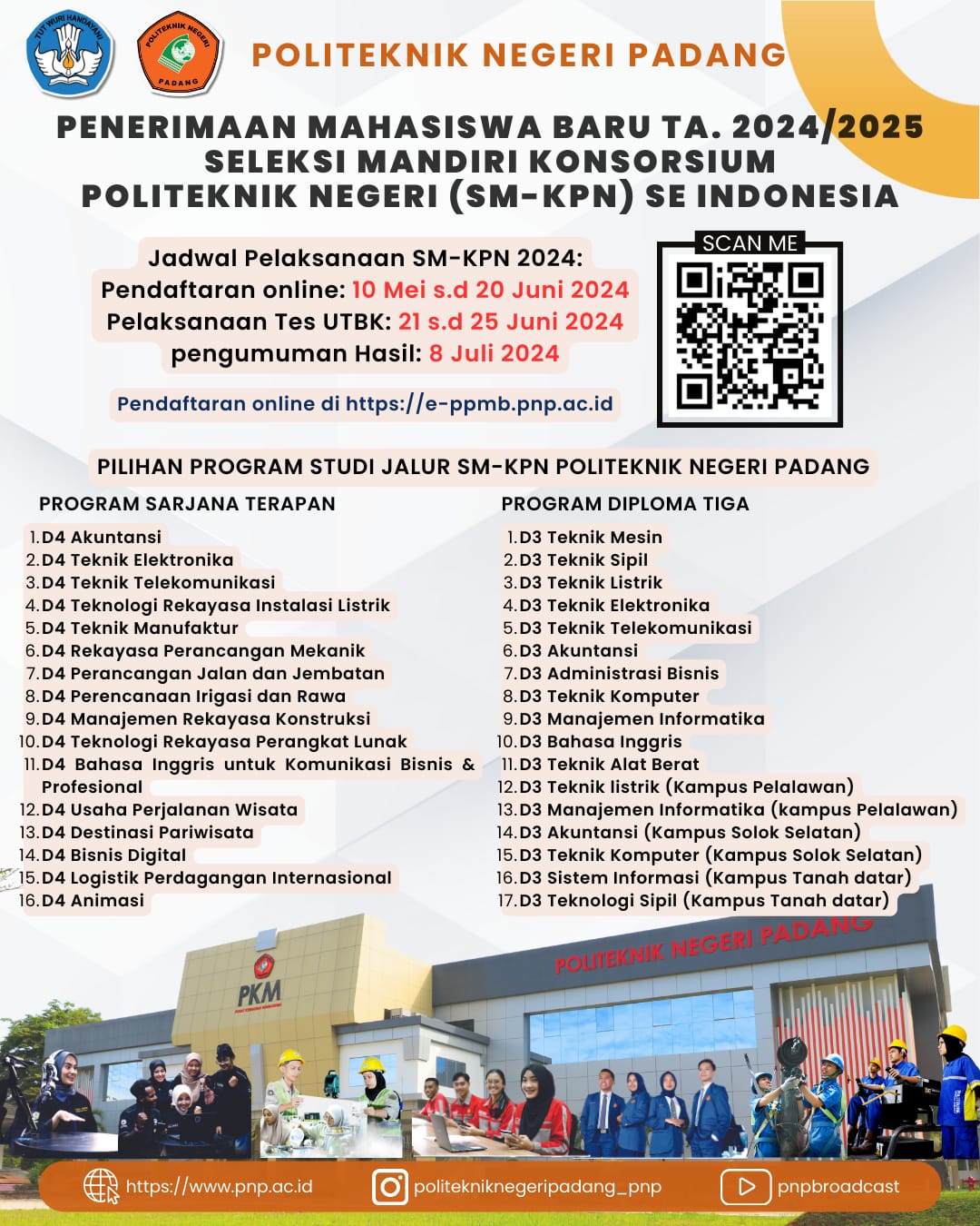 PENERIMAAN MAHASISWA BARU JALUR SELEKSI MANDIRI KONSORSIUM  POLITEKNIK NEGERI SE INDONESIA TAHUN 2024